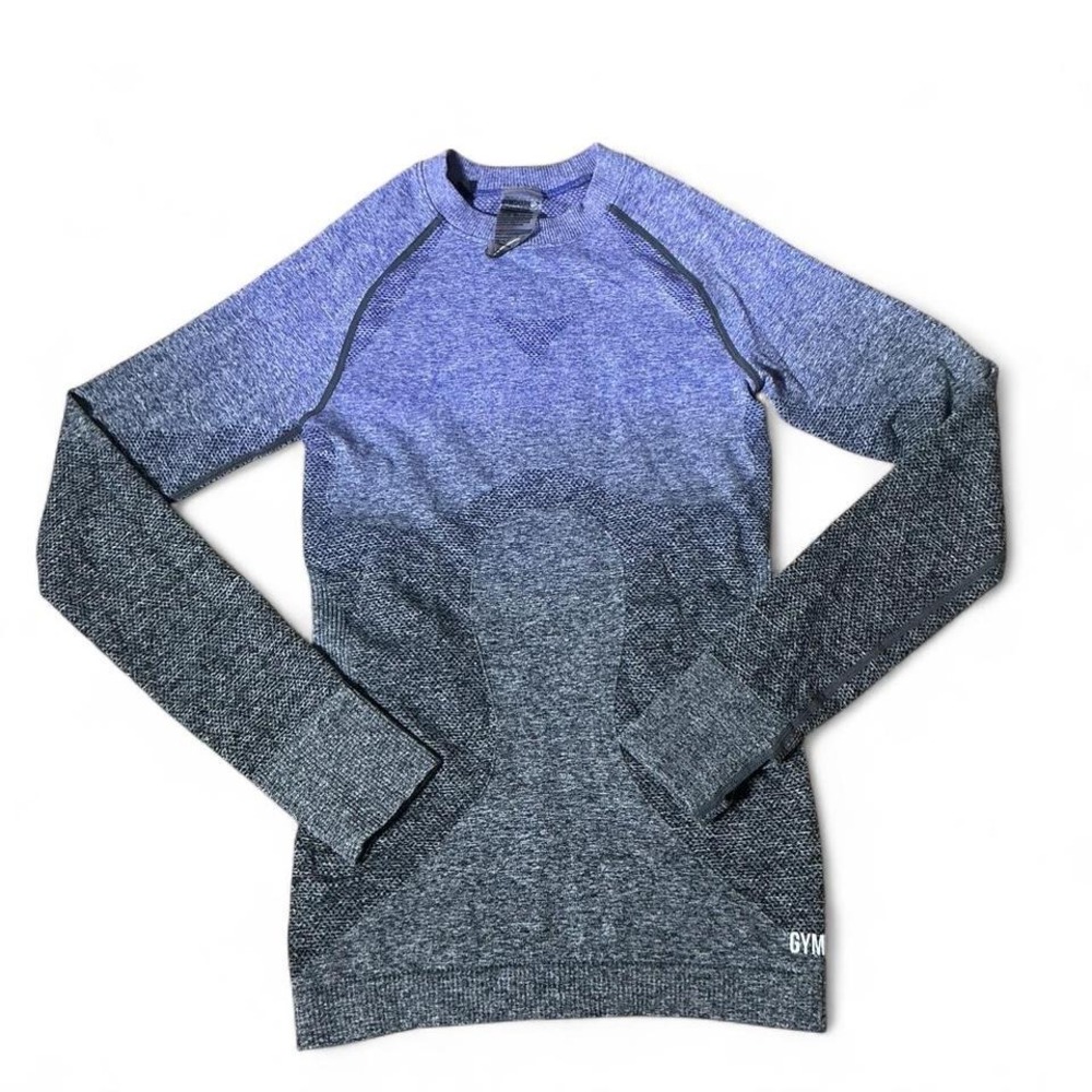 Gymshark Vital Seamless Long Sleeve Shirt Purple Grey‎ Ombre XS